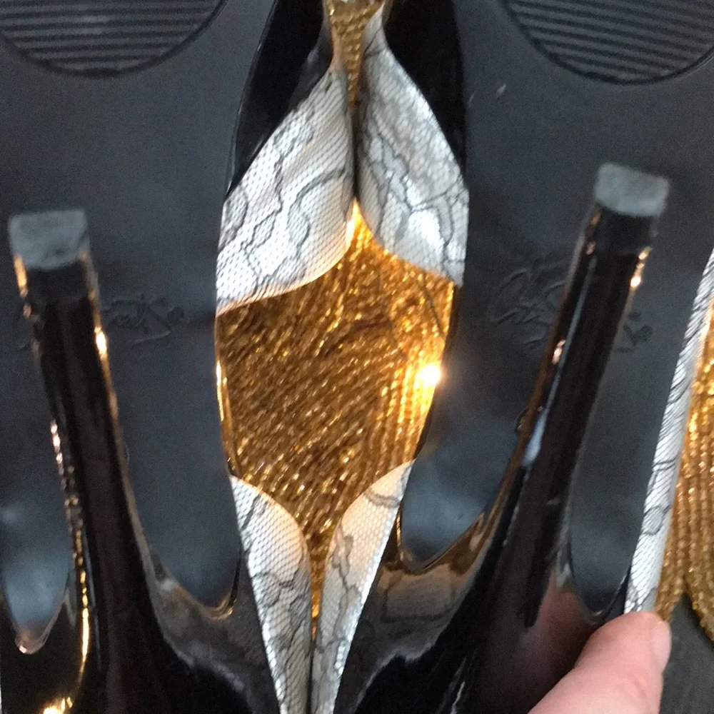 City Streets Black Lace 5 Inch High Heels - Picture 8 of 12